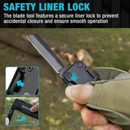 DuraTech 16-in-1 Multitool Knife, Compact EDC Pocket Tool with Locking Blade, Magnetic Bit Holder, 6 S2 Screwdriver Bits, Bottle Opener & Rope Cutter – Ideal for Camping, Hiking, Survival