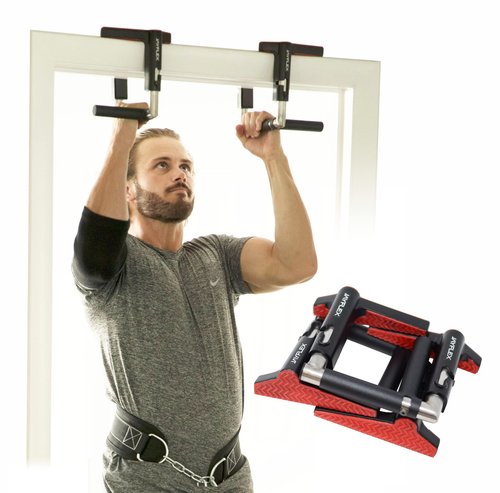 Jayflex CrossGrips Compact Pull Up Bar - Pull Up Bar Door Frame for Work from Home Fitness - Adjustable Door Frame Pullup Bar Handles - 250 lbs Capacity