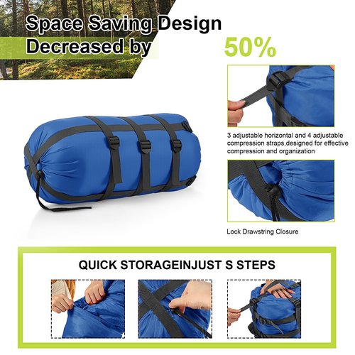 SilTriangle Compression Sack for Sleeping Bag Store Ultralight Sleeping Bag Compression Stuff Sack 15l 25l Space Saving Gear for Travel Camping Hiking Outdoor(Blue,15l)
