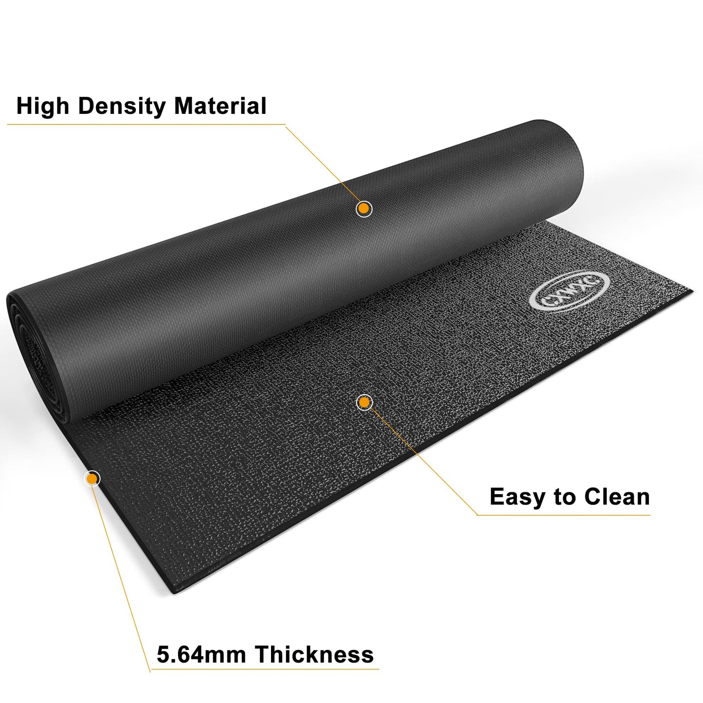 CXWXC Bike Trainer Floor Mat for Indoor Riding - Health & Fitness PVC Foam Exercise Bike Mat - Peloton Exercise Stationary Spin Bike Mat
