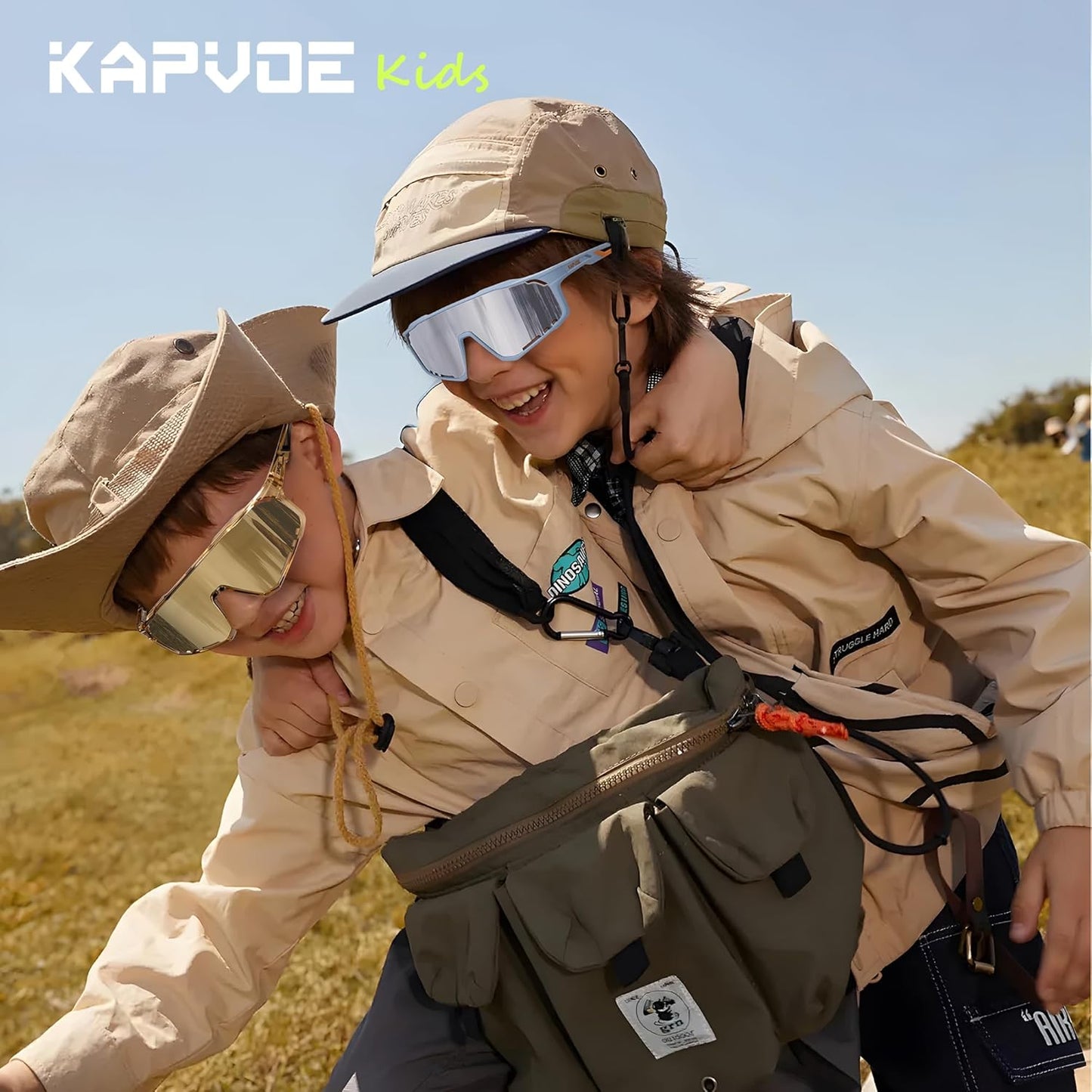 KAPVOE Kids Baseball Glasses Youth Polarized Sports Sunglasses Softball Cycling Running Shades Boys Girls Age 3-14 - K9033