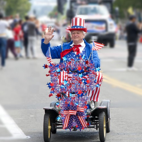 Suncalla 4th of July Bike Decoration Kit Parade Patriotic Red White and Blue Tinsel Garlands Bike Streamers American Bow USA Flags Star Stickers Bicycle Decorations for Independence Day