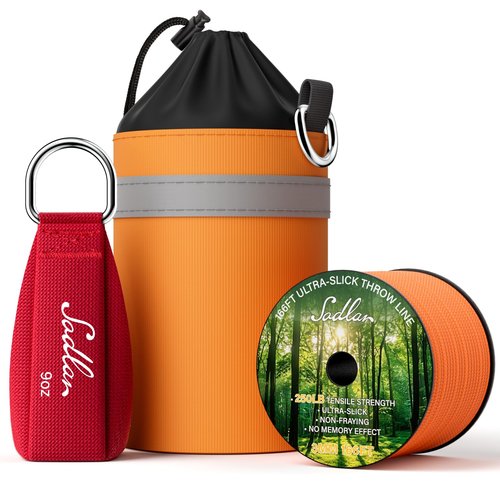 Sodlar Arborist Throw Line Kit - Ultra Slick 166ft Polyester Rope with 9Oz Weight Throw Bag Low High Limb Throwing Adults Forestry Tree Trimming Cutting Gear
