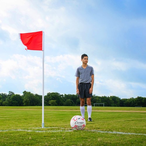 Champion Sports Soccer Corner Flag Set with Steel Peg