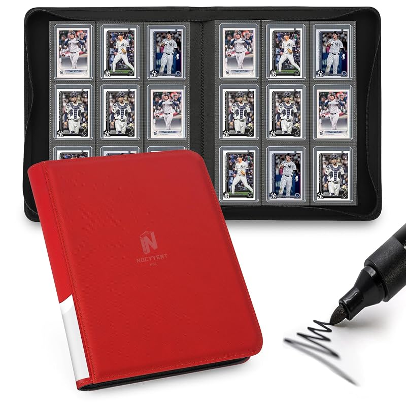 Toploader Binder 9 Pocket PU Card Album for 3" x 4" Cards - Red (324 Slots) Variation of THIS listing