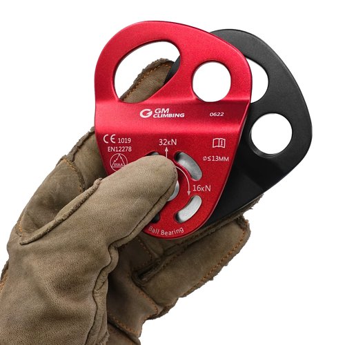 GM CLIMBING 32kN Double Tie-in Hitch Pulley Ball Bearing CE UIAA Certified Hitch Tender Advance Prusiks for Arborist Tree Climbing Positioning Lanyards Pack of 2