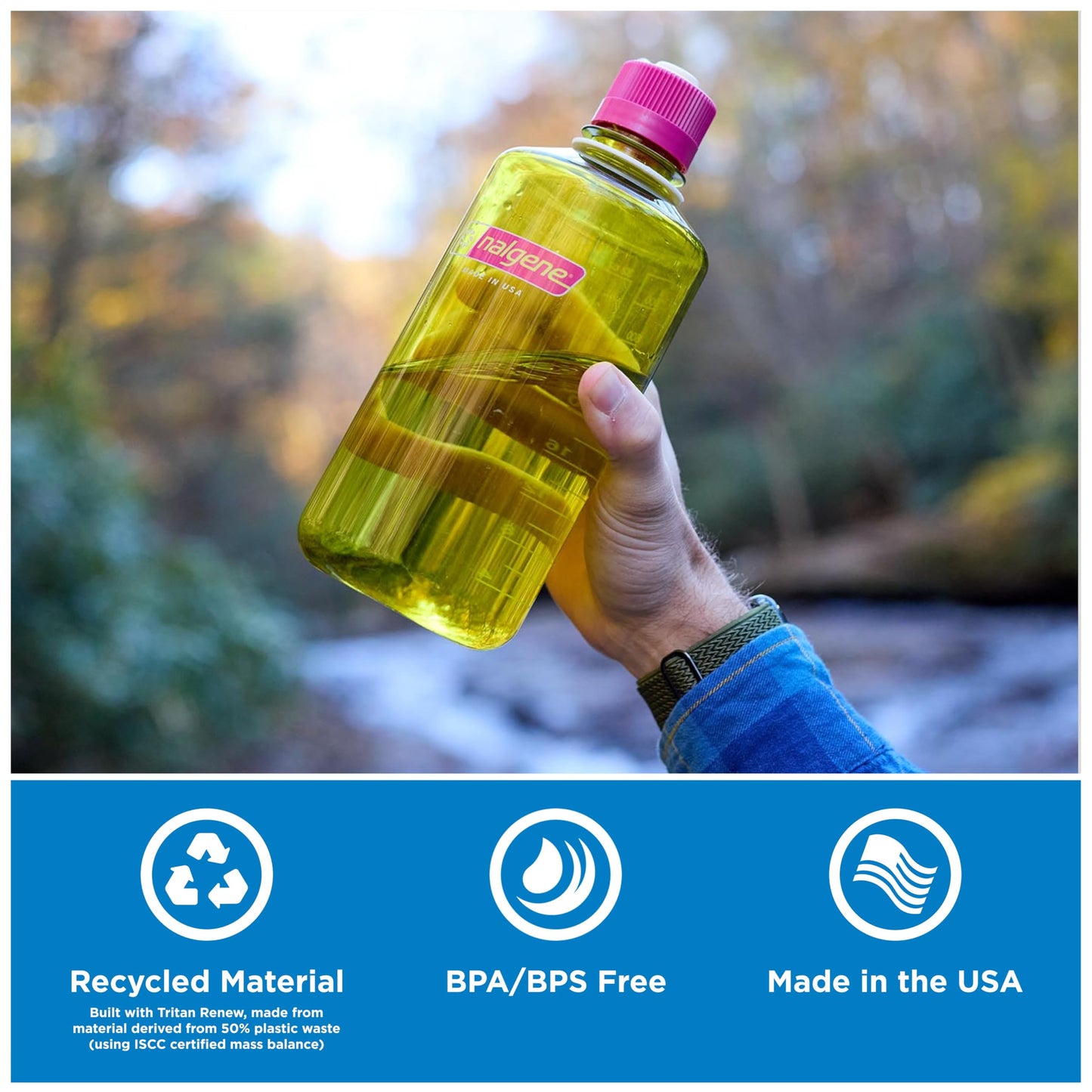Nalgene 32 oz Narrow Mouth Water Bottle | BPA-Free, Durable & Leak Proof, Lghtweght Bottle for Hkng, Gym & Travel, Laker