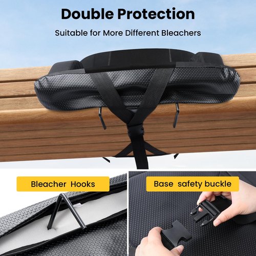 Stadium Seats with Back Support, 2 Pack 3D Mesh Stitching Bleacher Chairs with Back and Cushion, Portable Folding Stadium Seats with Armrests, 6 Reclining Positions Bleacher Seats for Sports Events