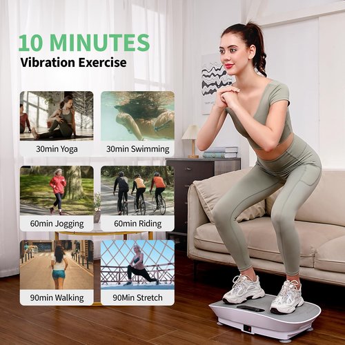 Yesoul Vibration Plate Exercise Machine for Lymphatic Drainage Weight Loss, Power Plate Vibration Platform with Bluetooth Remote, Full Whole Body Workout Equipment for Women Men, 300-400 lbs Capacity
