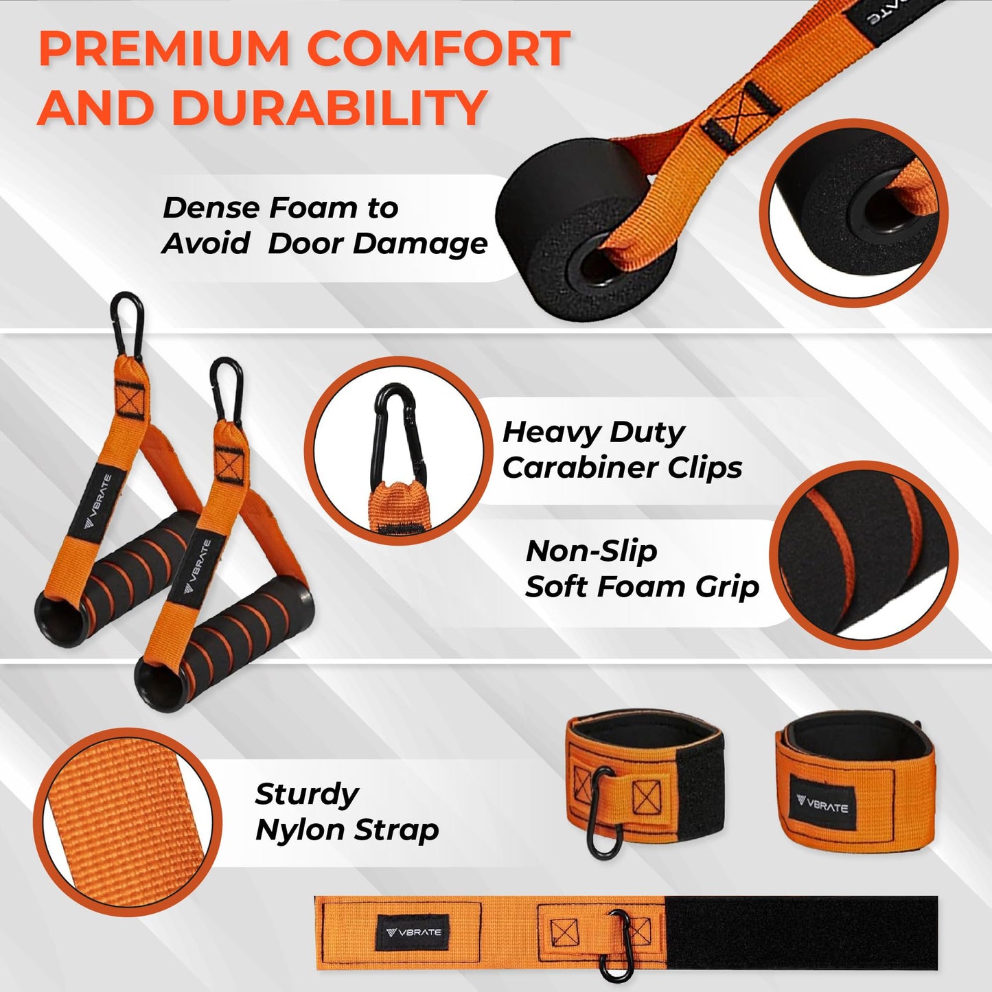 Resistance Bands Set - Heavy Exercise Bands with Handles, Door Anchor, Ankle Straps - Fitness Bands for Working Out Men - Workout Bands Set for Muscle Training (450-LBS)