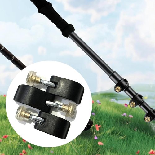 Ultralight Pole clamp with nut Screws & Installation Tool for Trekking Poles - 6 Pack External Lock fits 14mm/16mm/18mm Hiking Poles, Collapsible Walking Stick, wear-Resistant Plastics