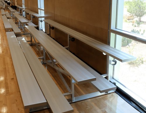 Gared Spectator Tip n' Roll 7' 6" Low Rise Bleacher, 3 Row
