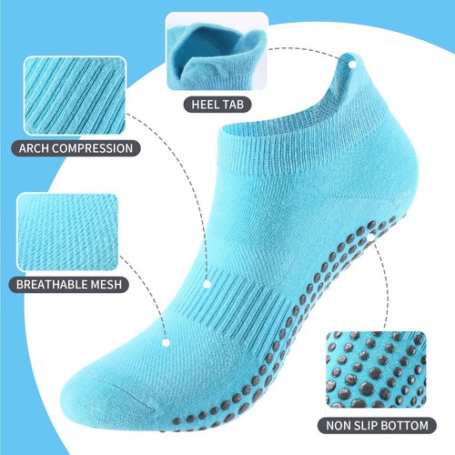 Halloscume Yoga Bag Set for Women Including Yoga Mat Tote Bag Booty Resistance Band Non Slip Sports Socks Silicone Mat Ties for Pilates Travel Workout Office (Green, Blue)