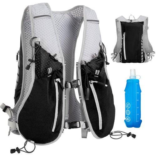NONSAR Running Vest for Men Women, Running Vest Backpack, Lightweight Pack with 500ml Soft Flask, Adjustable Chest Straps and Reflective Running Hydration Vest for Running Hiking Cycling Camping