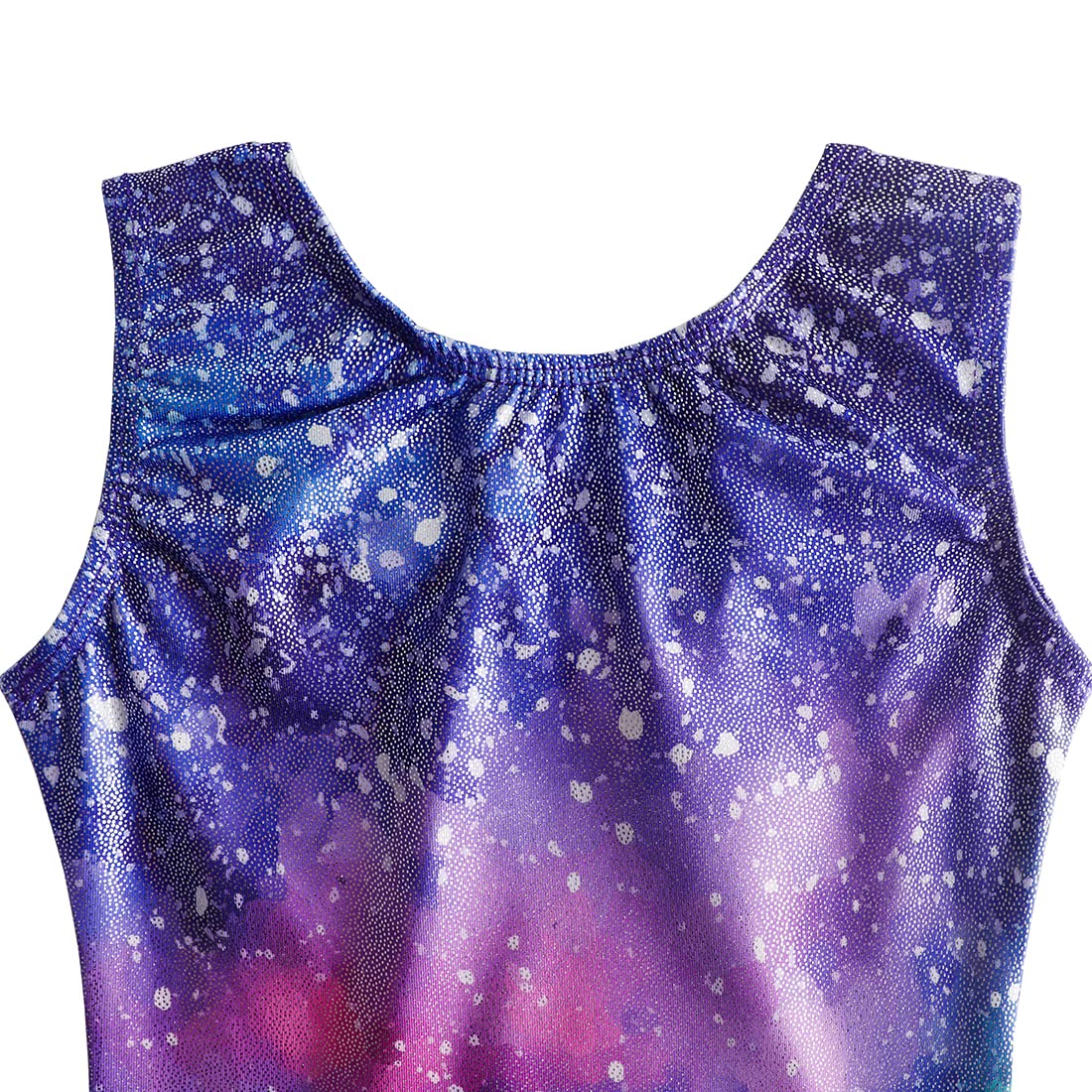 HOZIY Galaxy 4t 5t Leotard For Girls Gymnastics with Shorts Purple Pink Milky Way Stars Starry Tumbling Outfit Unitard Gymnastic Girls Kids Leo Clothing Sparkle