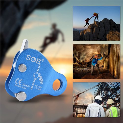 SOB Climbing Fall Protection Device The Riser Protects The Aluminum Magnesium Alloy Rope Clip, which is Used for high-Altitude Operation and Rescue During Climbing Rocks