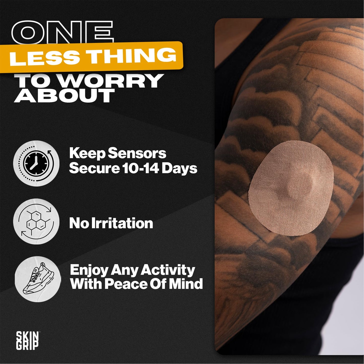 Skin Grip Adhesive Patches Compatible with Dexcom G7 & Stelo CGM – Waterproof & Sweatproof Cover for Continuous Glucose Monitor Sensor, Stays Secure for 10-15 Days – 20 Pack, Tan