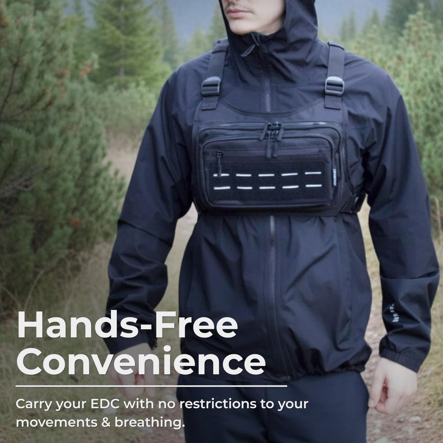 ARMORWERK CCW Chest Pack for Men & Women, Adjustable Chest Pack for Running, Hiking, Cycling & Travel, Front Storage Bag with Secure Zip Pockets for Workouts, Walking, Travel & Everyday Carry Daily