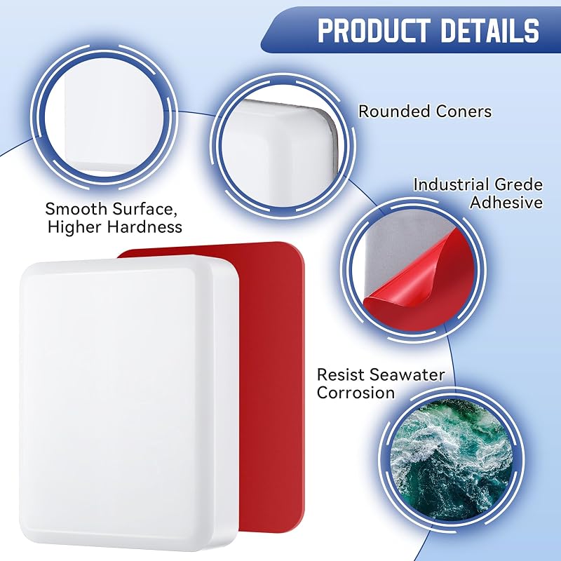 Transducer Mounting Plate Kit White 4.3 x 3.5 Inch for Marine Transducer - Saillong Variation of THIS listing