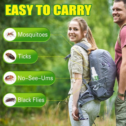 Bug Spray, Plant-Based Insect Repellent for Mosquito Outdoor Travel Size, Pump Spray, Safe for Pets and Kids, 2fl oz, Pack of 2