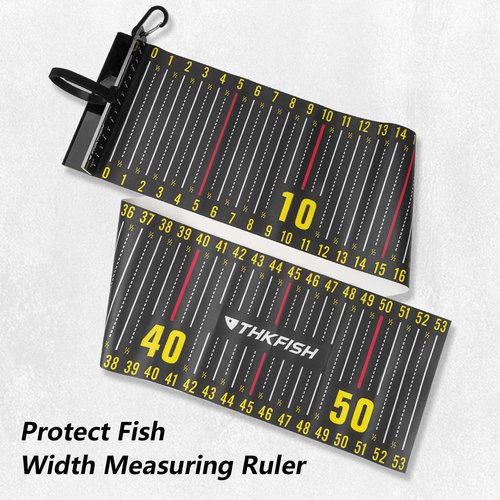 THKFISH 53in Fish Ruler with Measuring Board, Portable Waterproof Folding Fishing Ruler Fish Measuring Tape for Boat, Kayak, Coolers, Yacht and Workbench