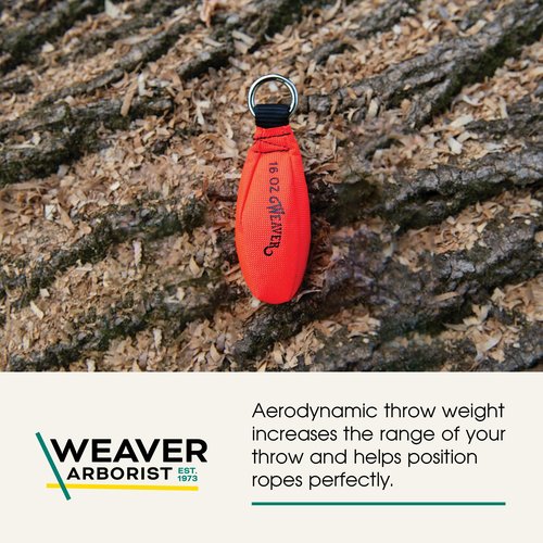 Weaver Arborist Throw Weight, 16 oz Nylon Throw Bag for Tree Work, Climbing Rope Weight Bag, Resistant to Tear, Handcrafted Arborist Equipment, Blaze Orange