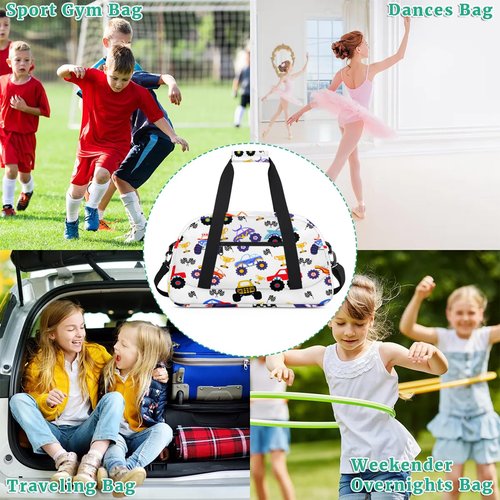 Kids Duffel Bag for Boys - Sport Gym Bag for Woman Man Weekender Overnight Bag Travel Duffle Bag Practice Workout Dance(Car)