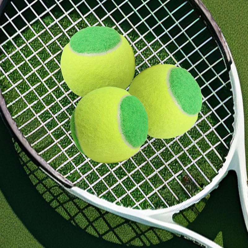 Kids Tennis Balls - Low-Compression Training Balls for Beginners 12-Pack Green