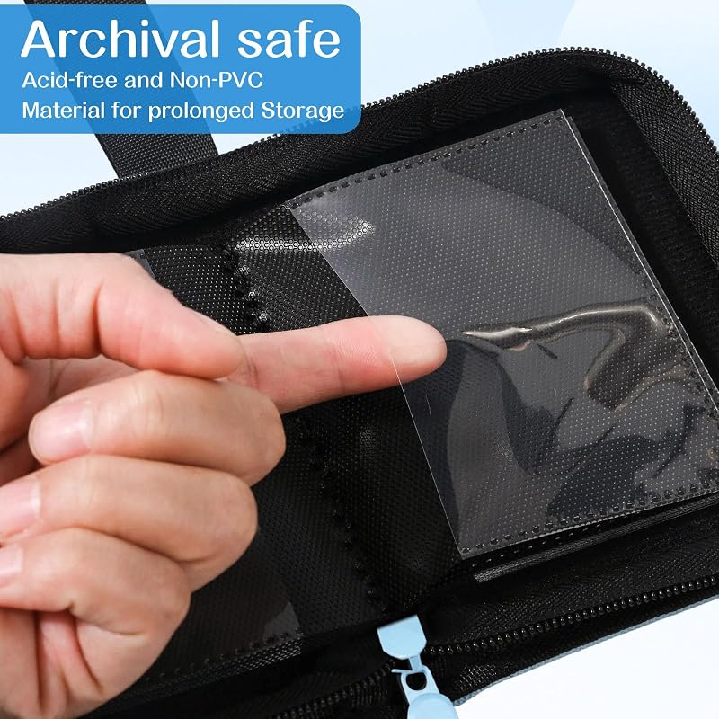 Pocket Card Binder – 40-Card Mini Binder with 20 Diamond-Embossed Pages, Blue