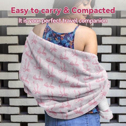 Mahrokh Pink Bow Beach Towel Coquette Beach Towel Gift 60 x 30 Inch Coquette Birthday Pink Bow Party Decorations for Birthday Baby Shower Bridal Shower Bachelorette Party Decor(#3)
