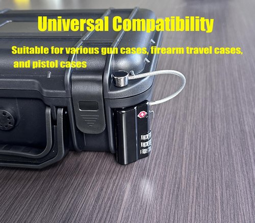 Professional Gun Case Lock TSA Approved Gun Case Lock,with Durable & Cut Resistant Alloy Steel Shank Gun Lock,TSA Gun Safe Lock for Travel Case or Child Safe (2 Pack)