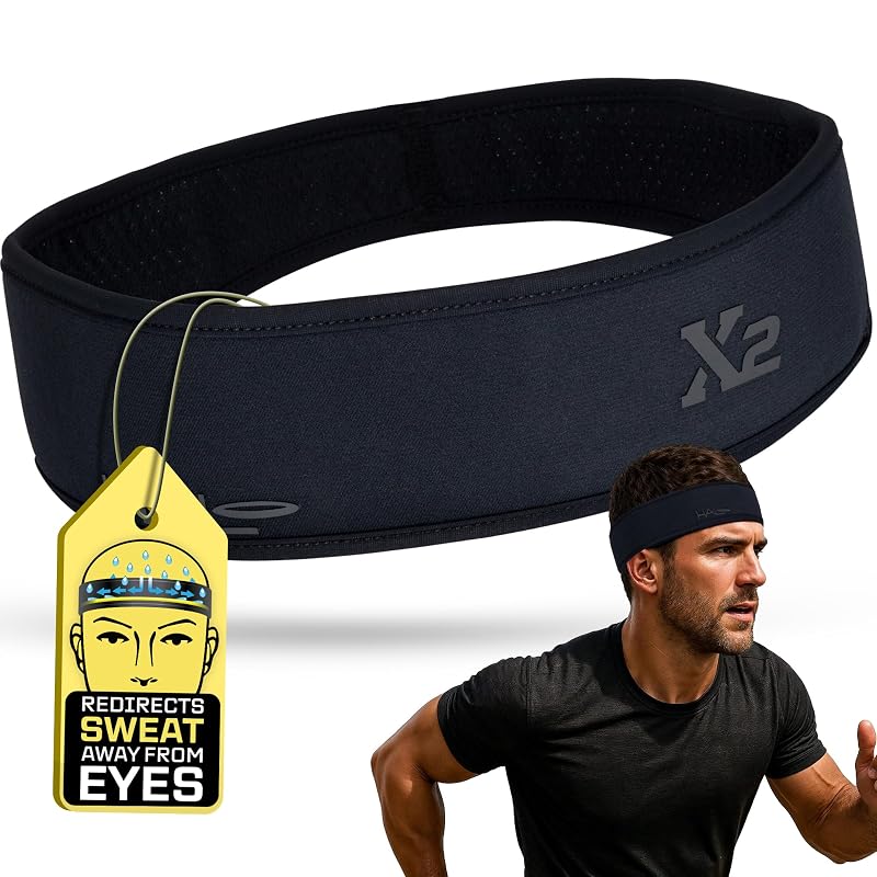 Halo X Series Sweatband 2" Wide L/XL - Extreme Sweat Control, 3-Layer Dryline, SweatSeal