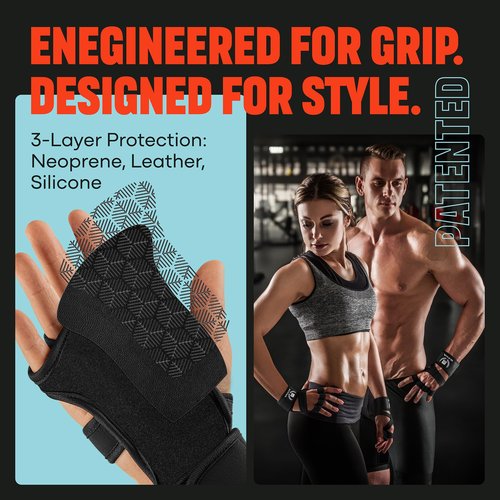 MAVA Open Gym Gloves for Women & Men | Padded Weight Lifting with Wrist Support for Comfort, Protection | Strong-Grip Fingerless Workout | Multi-Use, Anti-Sweat Gym Accessories(Black L)