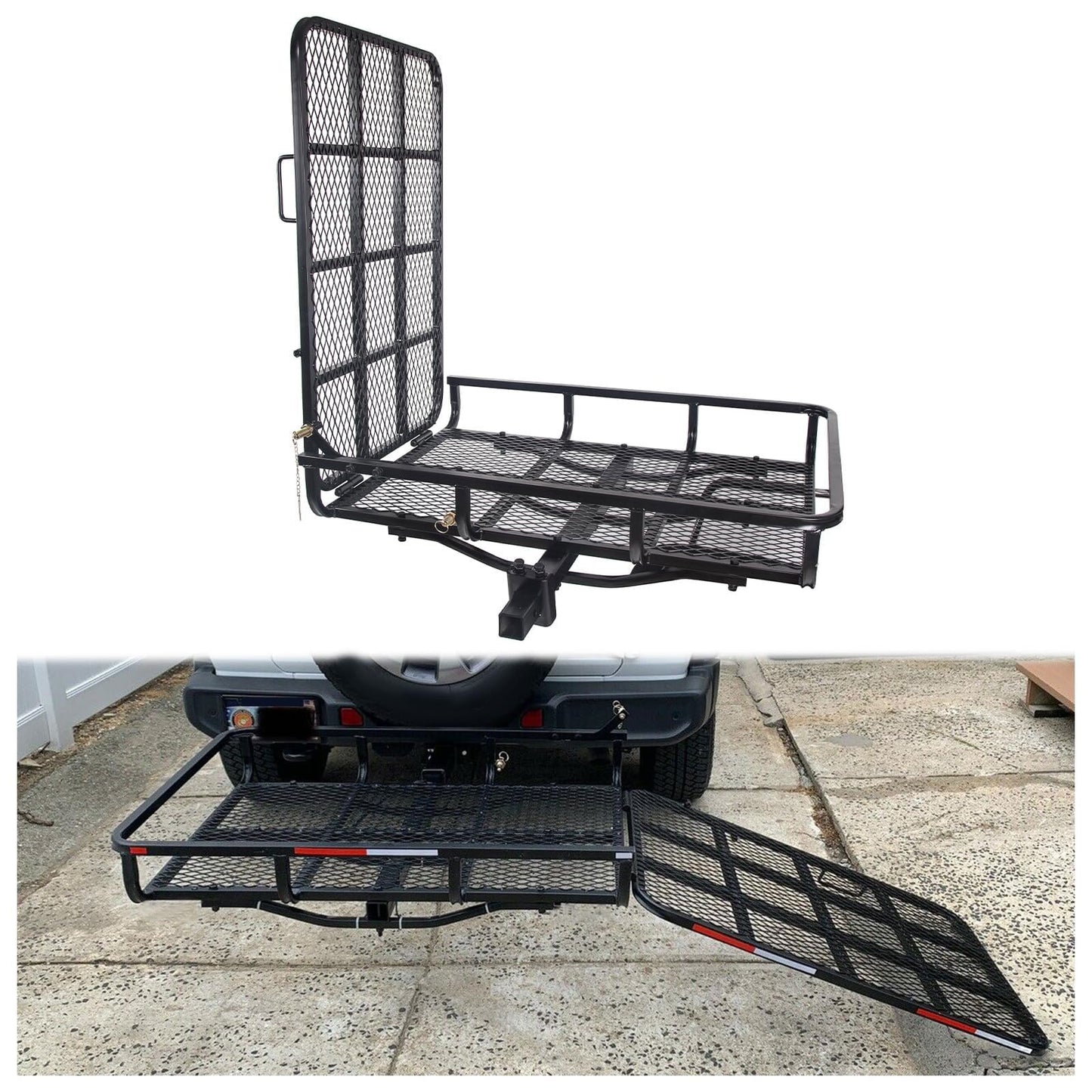 Mobility Carrier Wheelchair Electric Scooter Rack Hitch Disability Medical Ramp 500Lbs Capacity