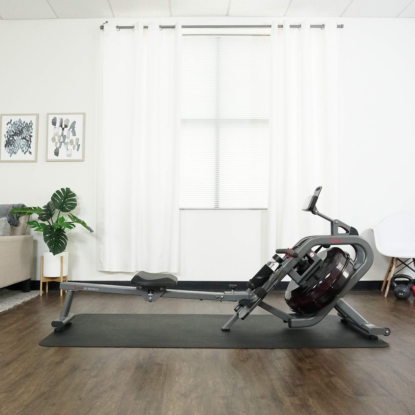 Sunny Health & Fitness Phantom Hydro Water Rower for Full-Body Cardio