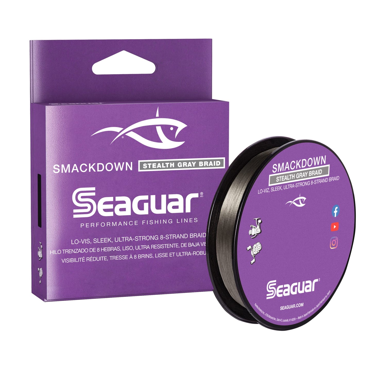 Seaguar Smackdown Low Visibility Braided Fishing Line - 10lb, 300yds Break Strenth/Length, Stealth Gray - 10SDSG300