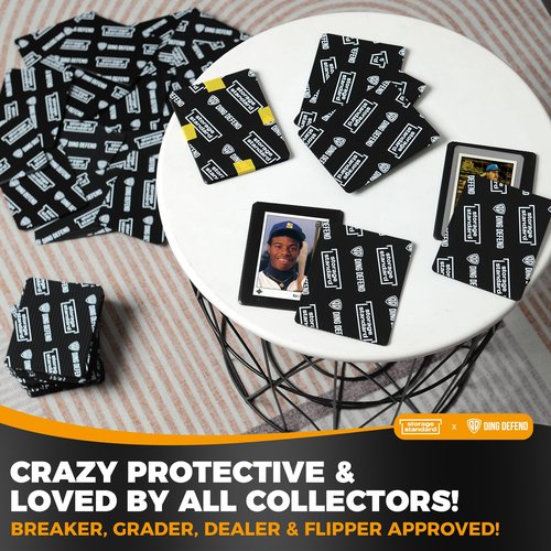 Ding Defend 110-Pack Trading Card Protector Shipping - 3.5 x 4.5 Inch Black Hobby Card Shipping Supplies w/Rounded Corners, Lightweight & Reusable for Raw Top Loaders, Semi-Rigids, Team Bags
