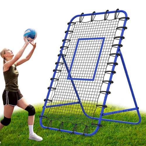 7x4 FT Volleyball Rebounder Net，Ultimate Training Equipment for Volleyball & Lacrosse，Enhanced Bouncing System for Volleying, Bumping, Spiking Drills，Multiple Adjustable Rebound Angles