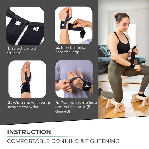 PULLUP & DIP Wrist Wraps, Professional Wrist Support for Weightlifting, Calisthenics, Bodybuilding & Strength Training, Stabilizing & Protective for Women & Men (Pullup & Dip Branding)
