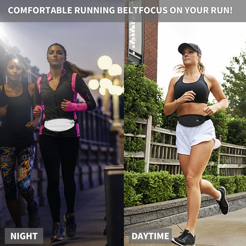 UPTARD Running Fanny Pack Whole Bag Reflective, Running belt for Women &Men,Sweatproof Phone Holder Workout, Running Waist Pack(black)