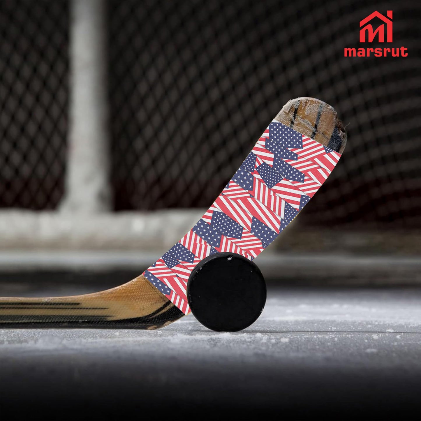 2 Rolls Hockey Stick Tape, Colored Cloth Grip 1"x27yds Multipurpose for Baseball Athletic Sports Lacrosse Softball Bats Rackets Pullup Bars Gardening Tools Hand Taping Easy to Tear, Stretch (USA Flag)