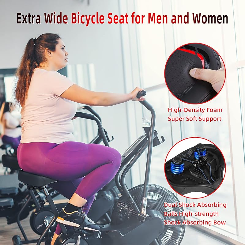 Oversized Bike Seat Cushion for Peloton, Extra Wide - Replacement Saddle (Variation: Oversized Seat Red)