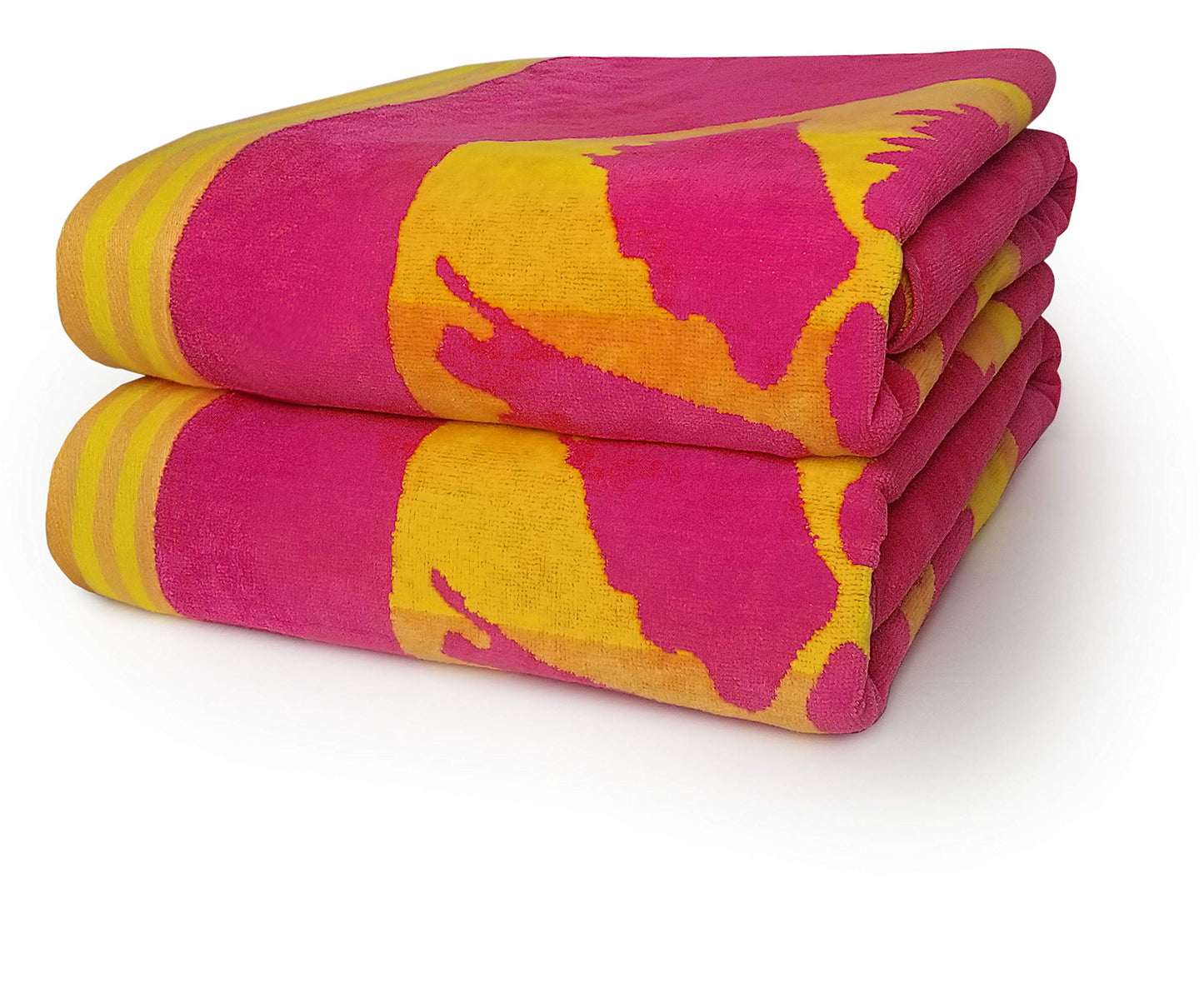 Maya Island Over-Sized Designer Jacquard Printed Beach Towels Starfish 40x70 (Pack of Two). Super Quality and Very Absorbent 100% Cotton Towel in Beautiful Colors