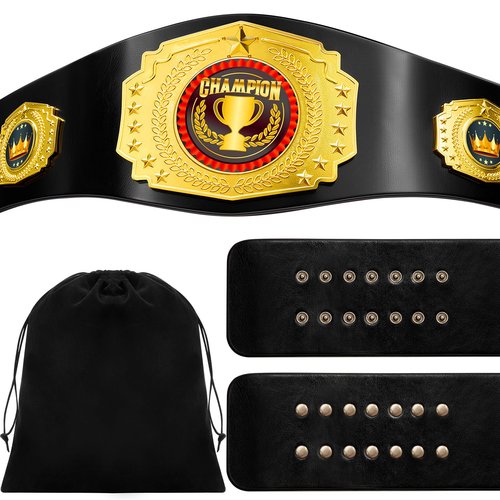 Wiwiqing 51 Inch Championship Belt Adult Large Champion Trophy Belt Leather Wrestling Title Belts for Heavy Award, Sports, Prizes, and Events Gift(Gold,Trophy Style)