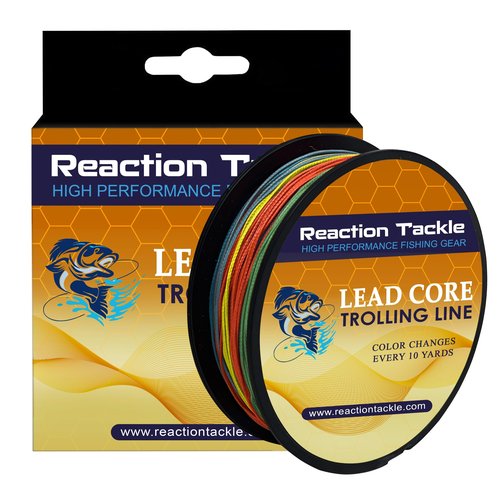 Reaction Tackle Lead Core, Metered Trolling Braided Line Multi-Color - 12LB / 100yds