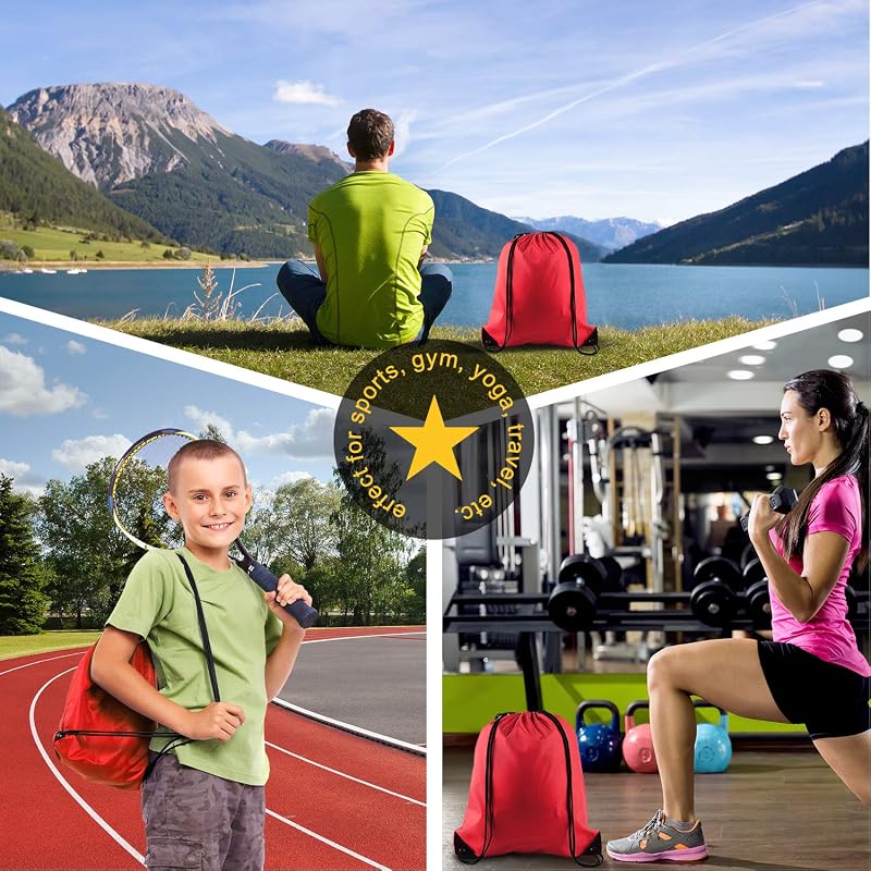 Variation: Red 20Pcs Drawstring Backpack Bags