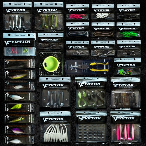 Vipfish Fishing Tackle Box with Tackle Included Lures, Hooks, Weights, 3-Layer Freshwater Fishing Tackle Kit for Bass Trout Walleye Fishing Gear and Equipment, Gift for Fishingman