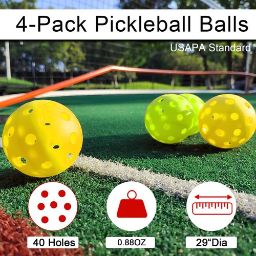 Zdgao Pickleball Net for Driveway with 4 Pickle Balls, 22FT Pickleball Net Regulation Size with Carrying Bag and Weather Resistance Strong Steel Fram