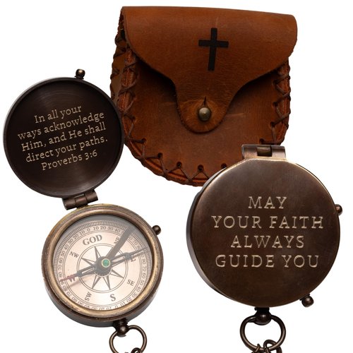 Baptism Gifts for Boys – Engraved Compass with Scripture – Christian & Catholic Keepsake for Christening, First Communion Gifts for Boys, or Confirmation – Gift for Godson, Son, or Men