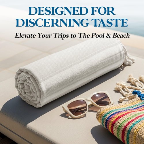 DECOLURE Turkish Beach Towel Oversized 39x73 Inch - 100% Turkish Cotton, Quick Dry and Sand Free Beach Towels for Travel - Lightweight, Absorbent & Soft Peshtemal Towel - (Light Gray Diamond)
